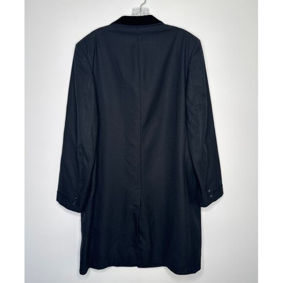 Vintage 1960's Darby Fashion for Rogers Black Wool Overcoat Velvet Collar large - Picture 3 of 14